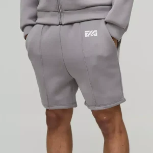 Slim Fit Bonded Scuba Short Length Pintuck Shorts