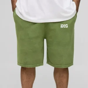 Plus Loose Fit Acid Wash Jersey Shorts