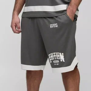 Plus Varsity Mesh Basketball Loose Fit Shorts