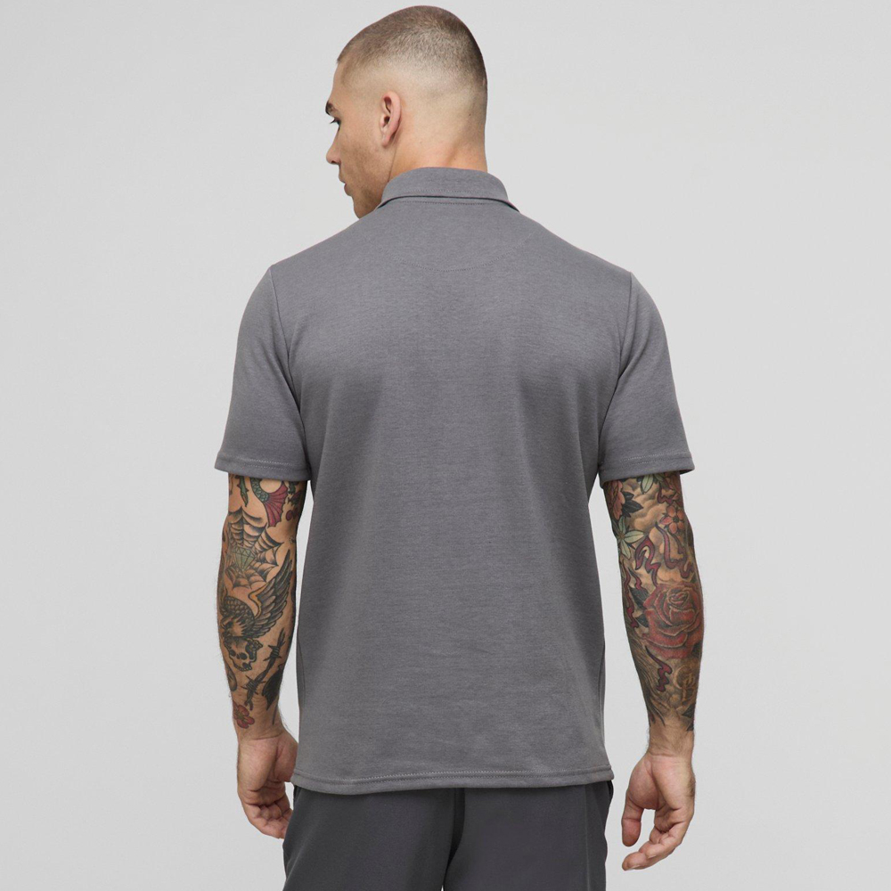 Slim Panelled Zip Neck Interlock Polo - Image 2